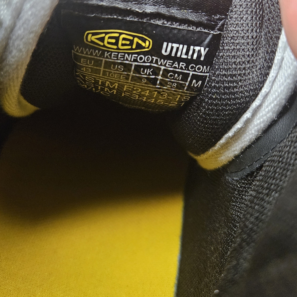 Keen NEW Utility Overton Mid Work Shoes Men Size 10 EE Composite Toe White Black - Picture 10 of 10